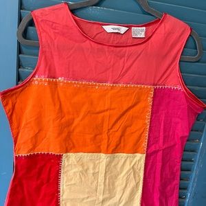 Northern Reflection Sleeveless Patchwork Blouse